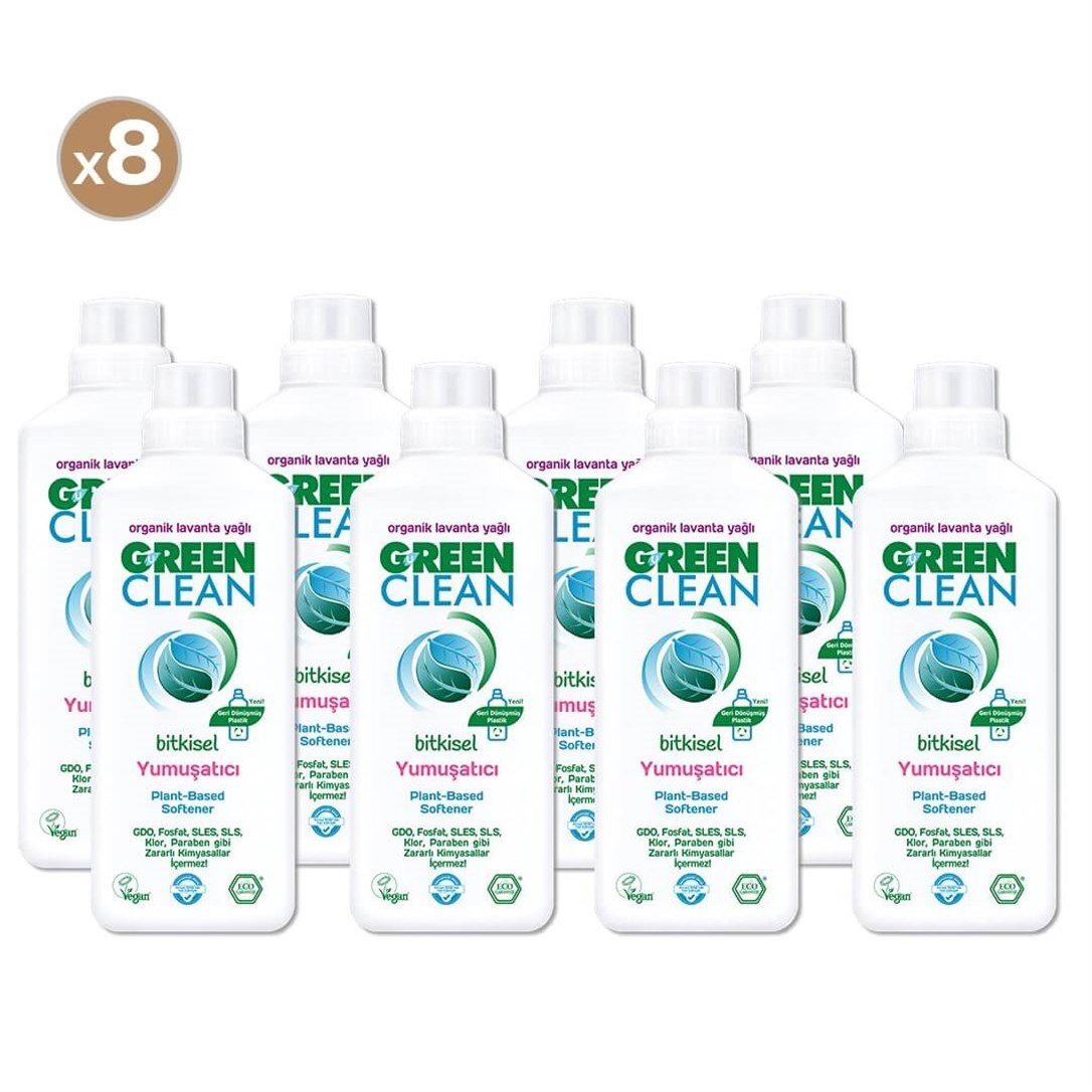 Green Clean Bitkisel Çamaşır Yumuşatıcı 1000 ml (8'li Paket)