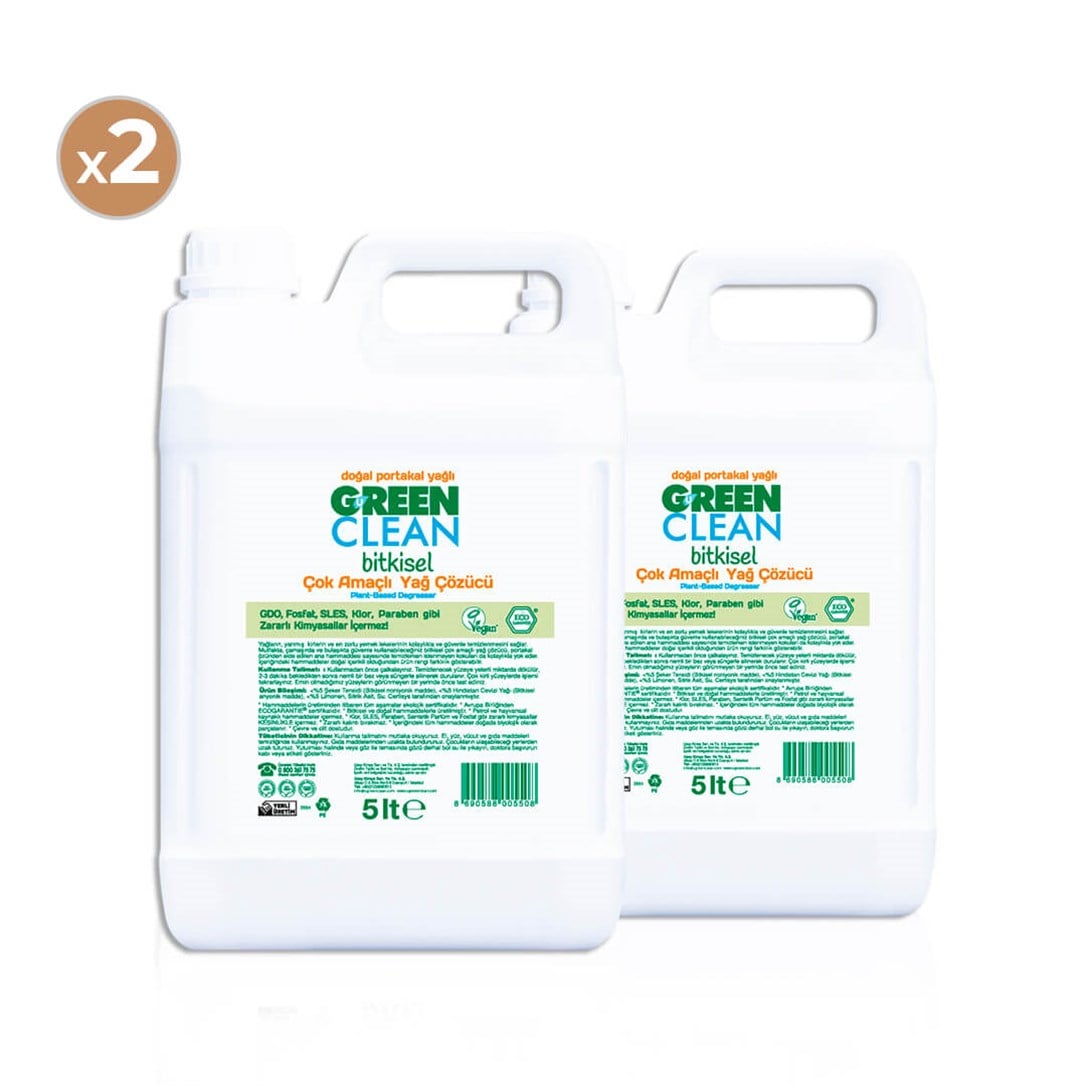 Green Clean Bitkisel Çok Amaçlı Yağ Çözücü 5 lt (2'li Paket)