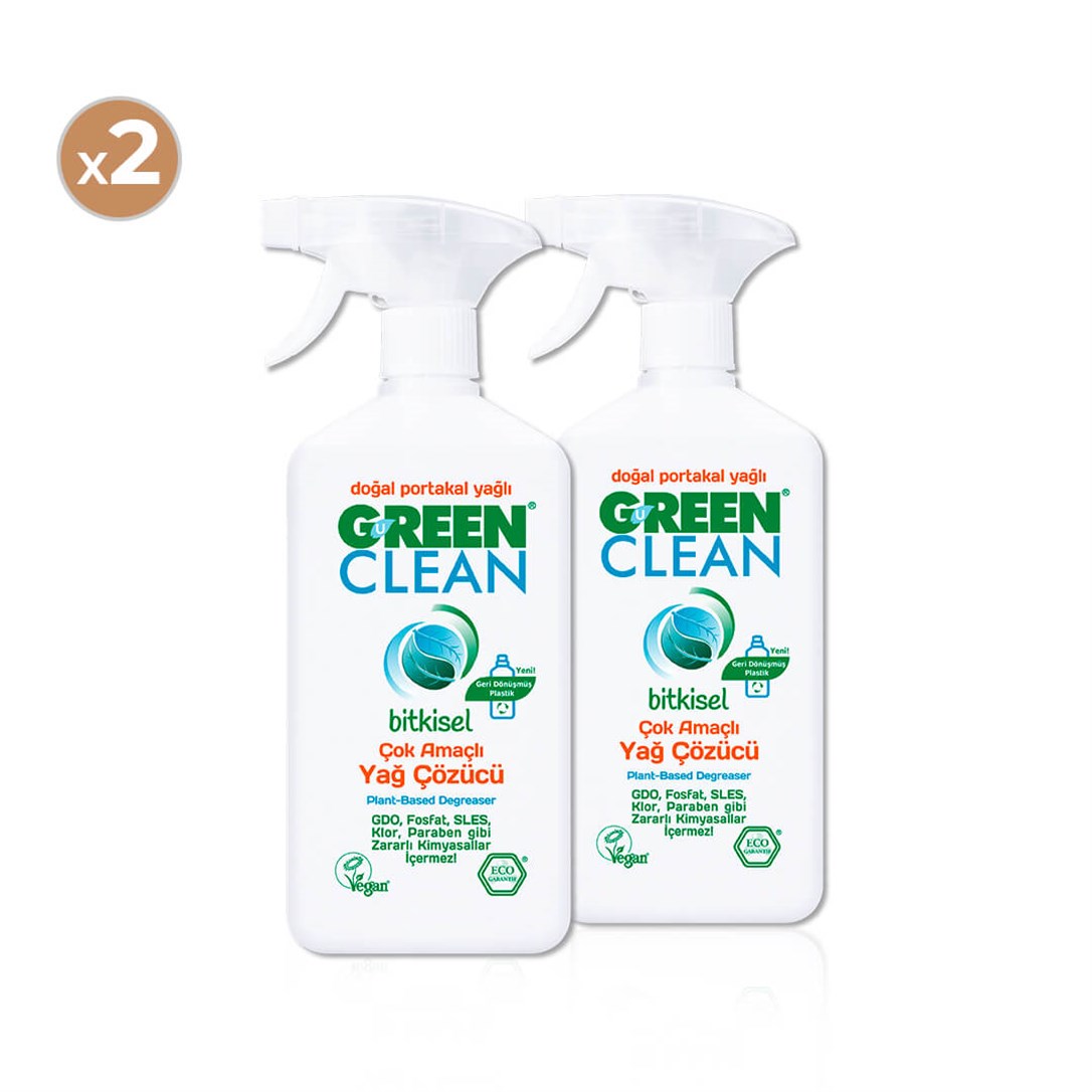 Green Clean Bitkisel Çok Amaçlı Yağ Çözücü 500 ml (2'li Paket)