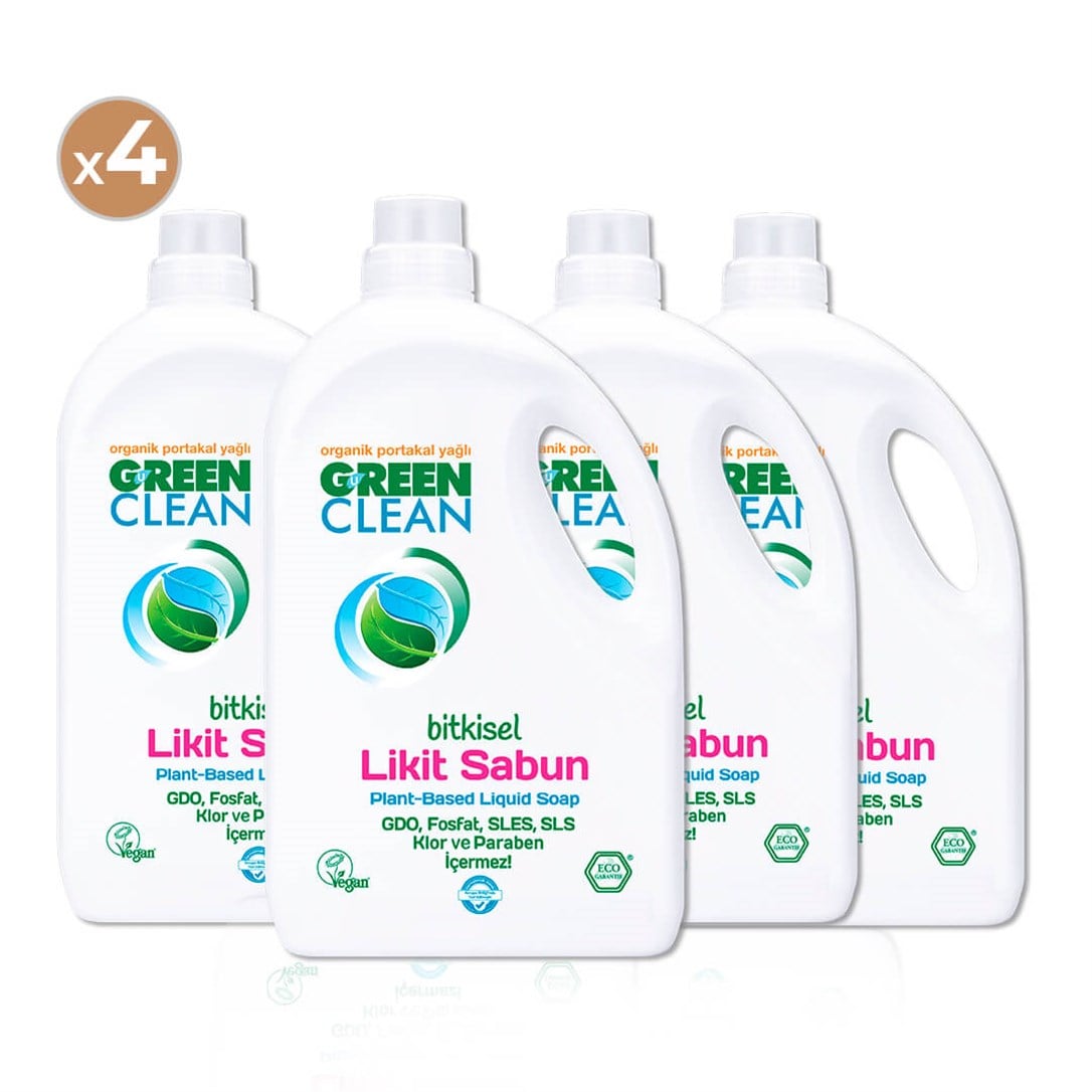 Green Clean Bitkisel Likit Sabun 2750 ml (4'lü Paket)