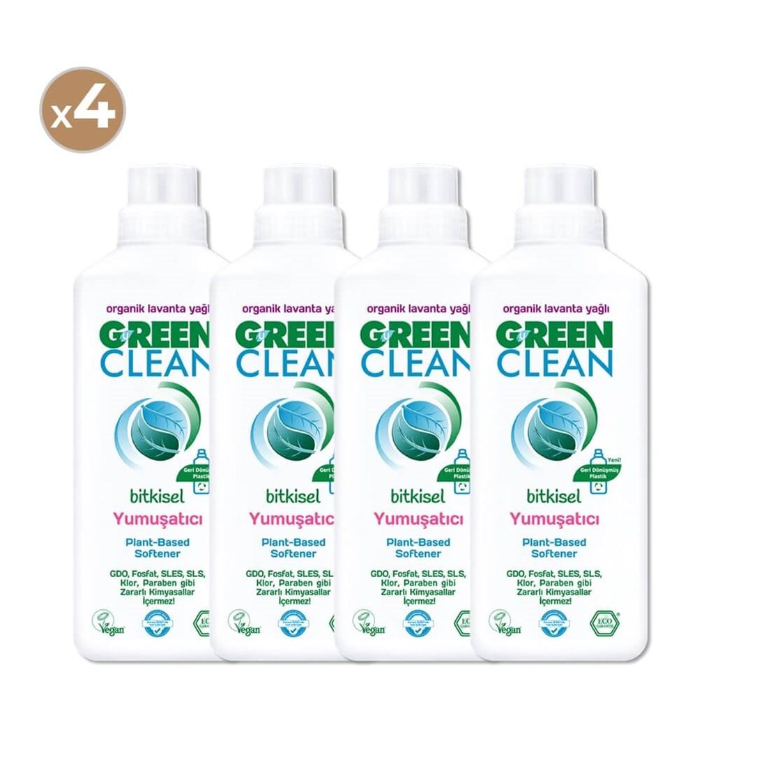 Green Clean Bitkisel Yumuşatıcı 1000 ml  (4'lü Paket)