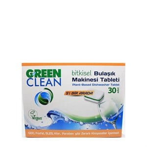 Green Clean Bitkisel Bulaşık Makinesi Tableti 30 Adet