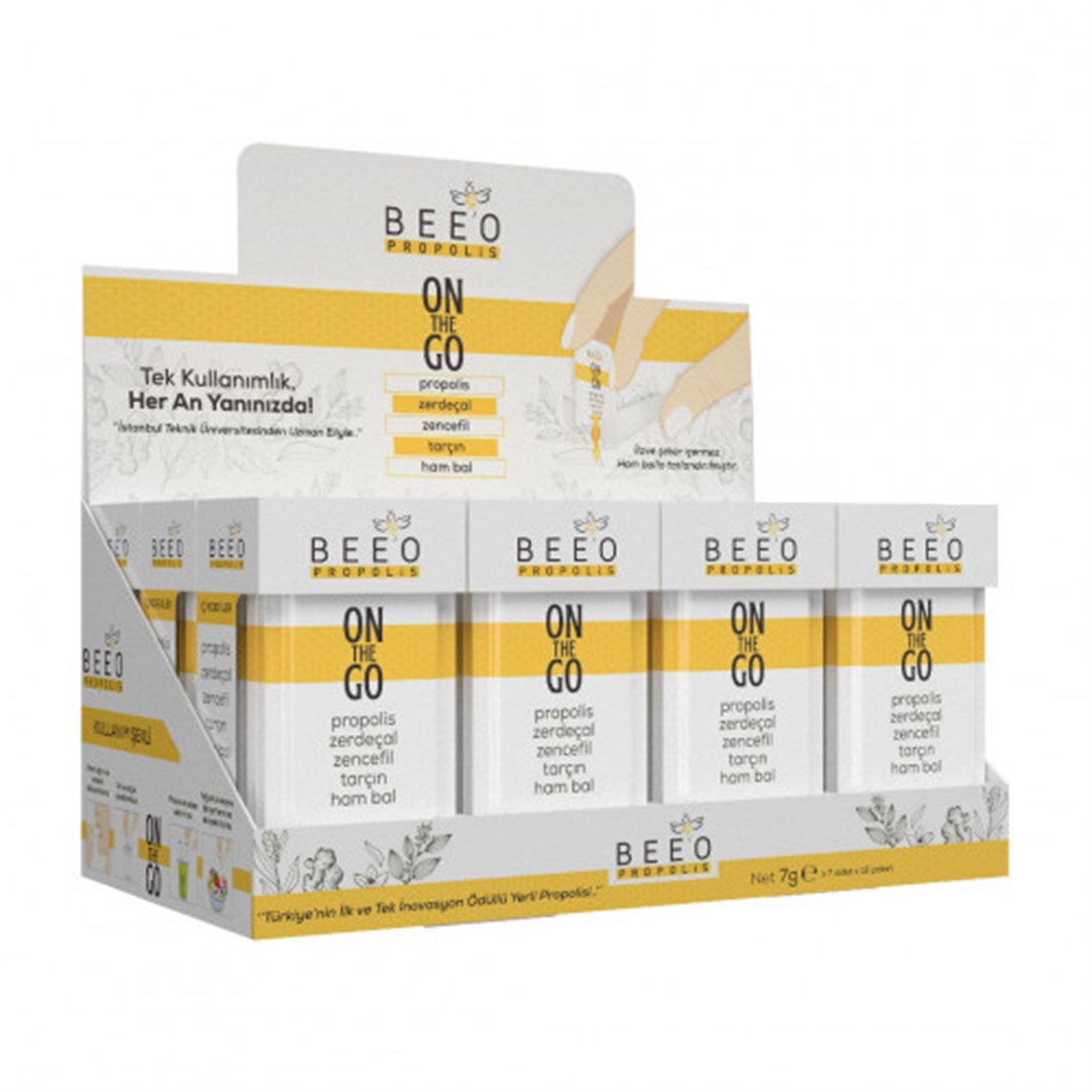 Beeo On The Go Propolis Zencefil Zerdeçal Tarçın Ham Bal 7 Gr (12 Adet)