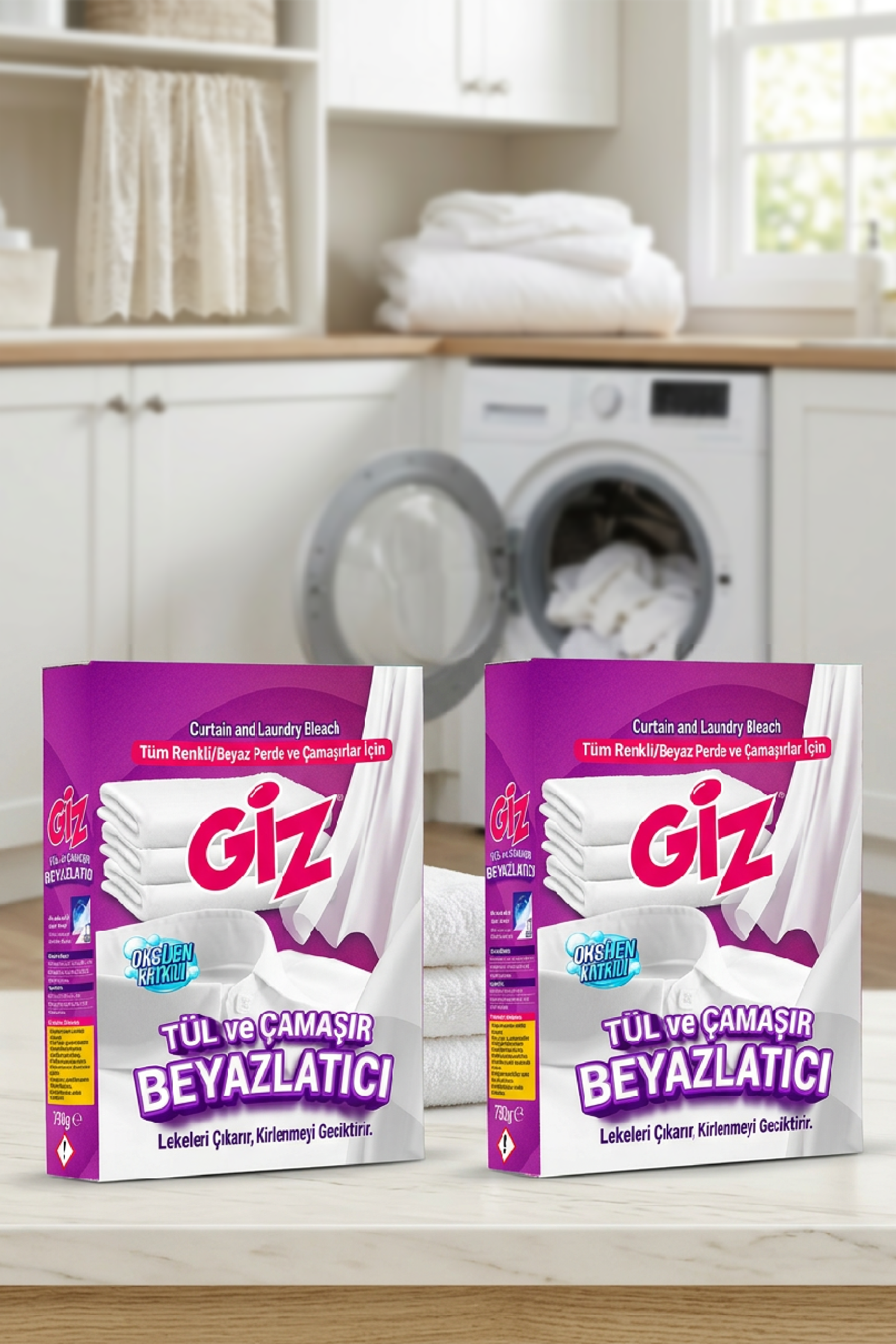 Giz Tül ve Çamaşır Beyazlatıcı 750 G 2 li Set