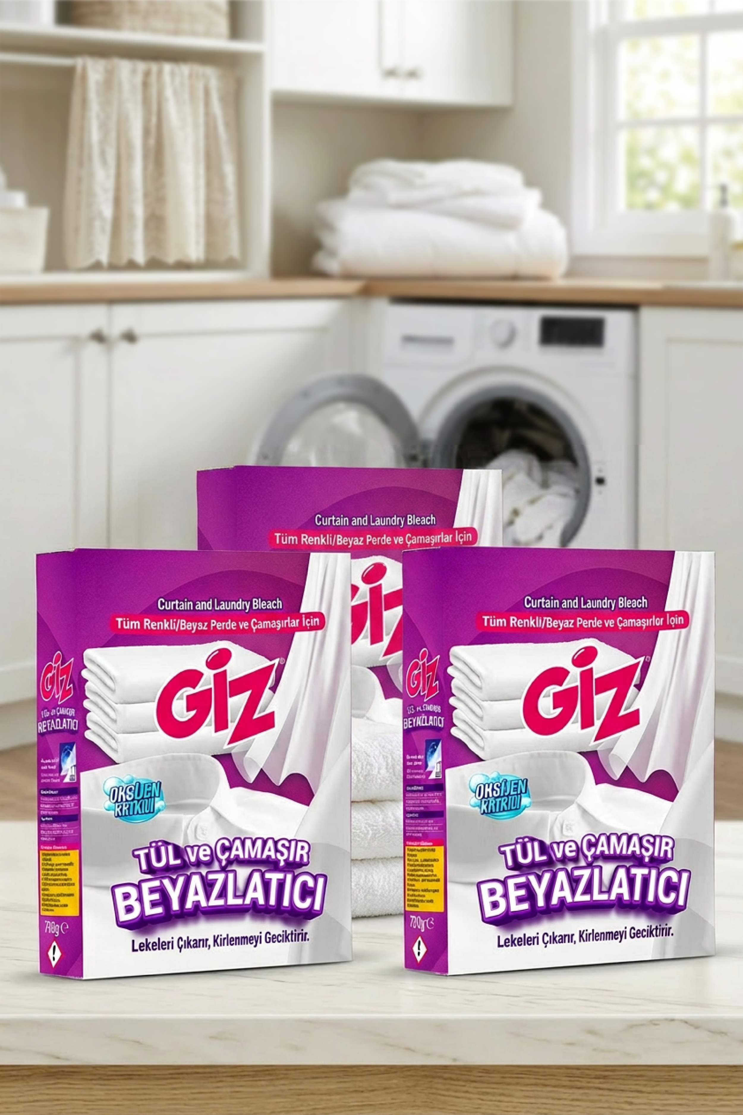 Giz Tül ve Çamaşır Beyazlatıcı 750 G 3 lü Set