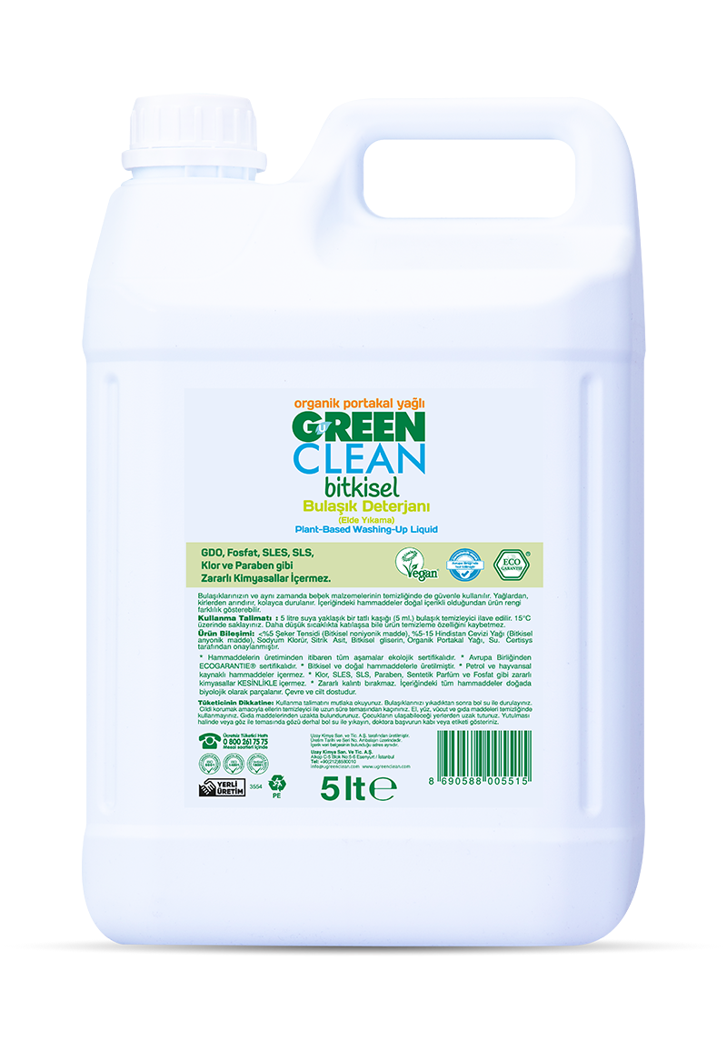 Green Clean Bitkisel Bulaşık Deterjanı 5 Lt
