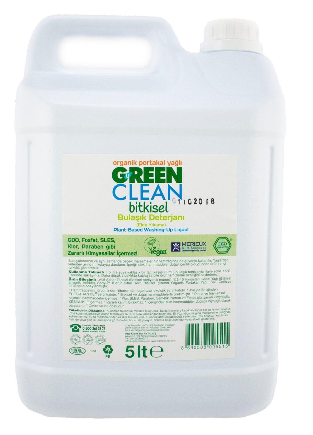 Green Clean Bitkisel Bulaşık Deterjanı - Bitkisel Temizlik Malzemeleri