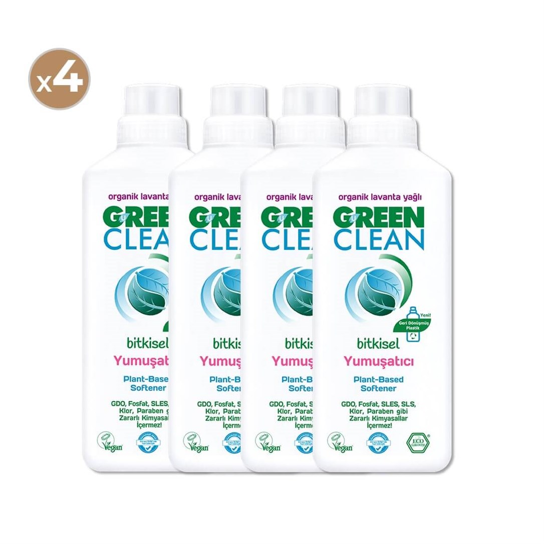 Green Clean Bitkisel Çamaşır Yumuşatıcı 1000 ml (4'lü Paket)