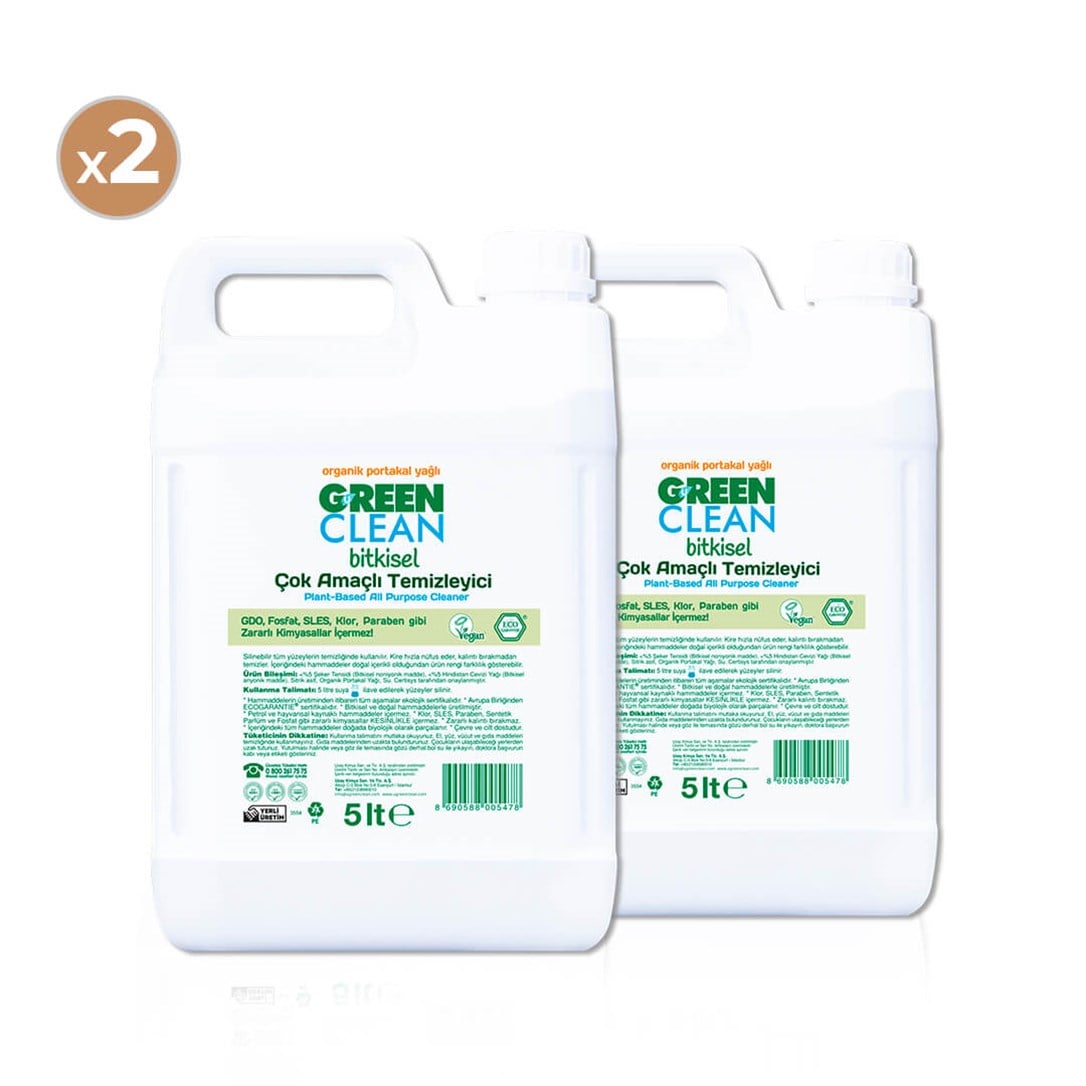 Green Clean Bitkisel Çok Amaçlı Temizleyici 5 lt (2'li Paket)