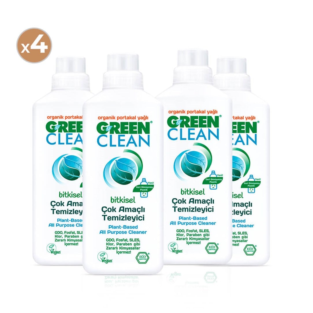 Green Clean Bitkisel Çok Amaçlı Temizleyici 1000 ml (4'lü Paket)