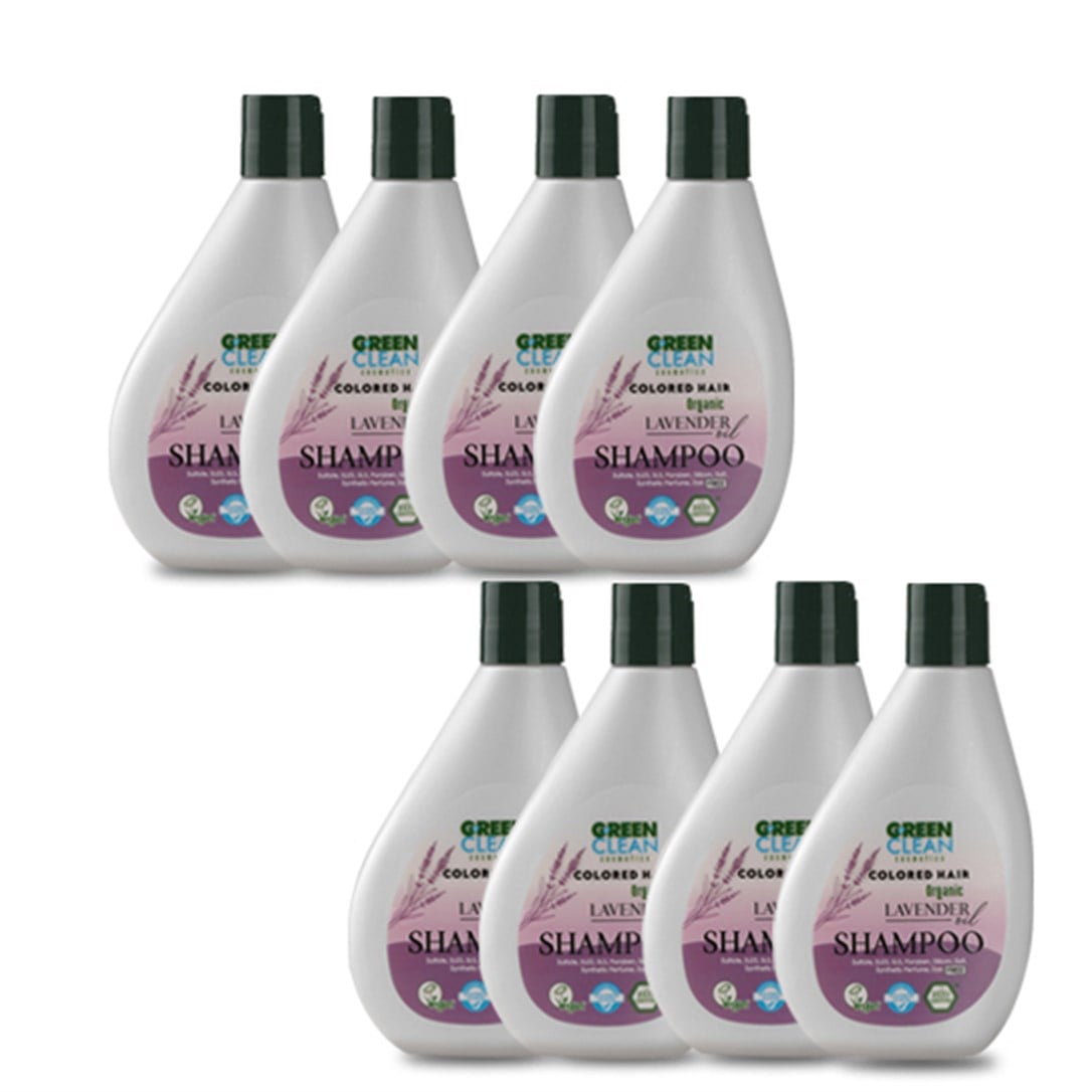 Green Clean Şampuan Seti 8'li - Boyalı Saçlar - Lavanta 275 ml