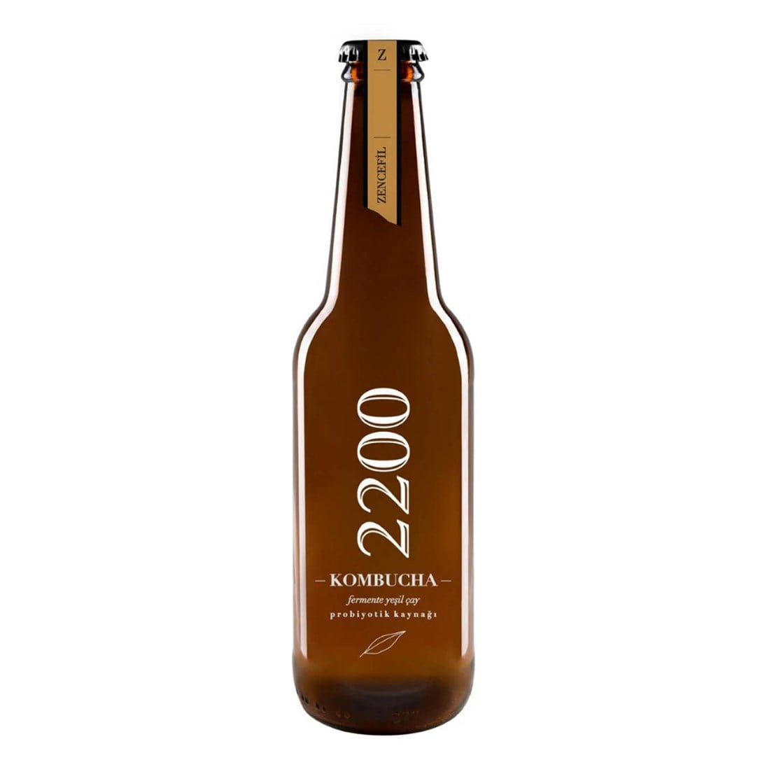 Kombucha 2200 Fermente Yeşil Çay Zencefil 500 Ml