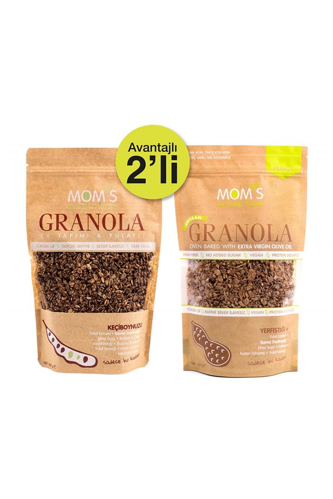 Moms Granola 2'li Paket - Yer Fıstığı - Keçiboynuzu