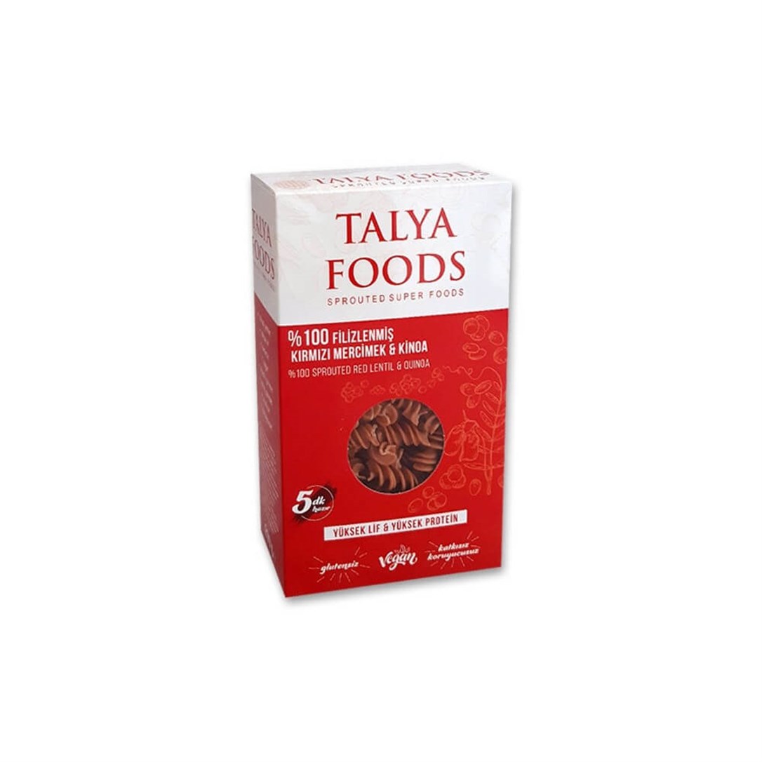 Talya Foods Glütensiz Filizlendirilmiş Kırmızı Mercimek & Kinoa Makarnası