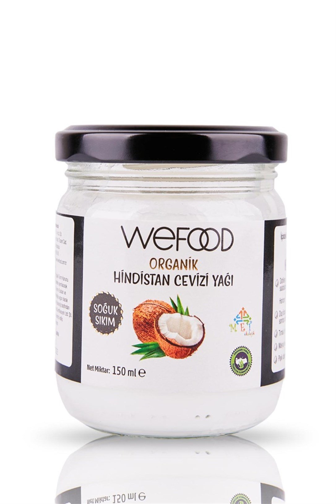 Wefood Organik Hindistan Cevizi Yağı 150 ml (Soğuk Sıkım) - Gurmejet