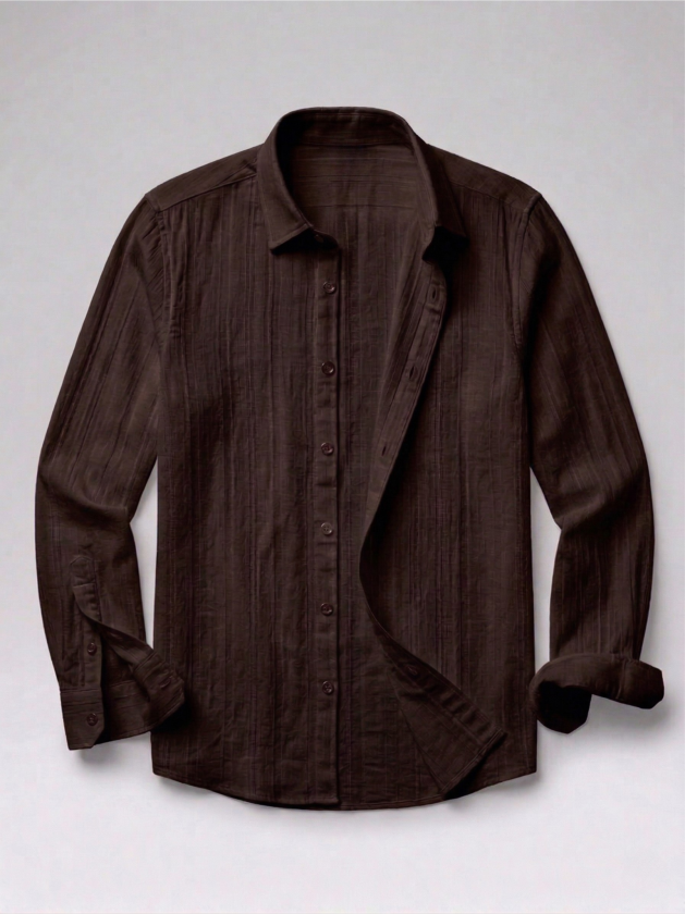 Erkek Armürlü Yarım Oversize Müslin Gömlek