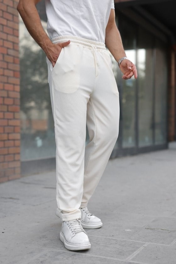 Erkek Fitilli Beli Lastikli Rahat Pantolon