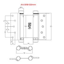 Aldeghı Çarpma Kapı Menteşesi ART.101B Serisi Nikel 125 mm