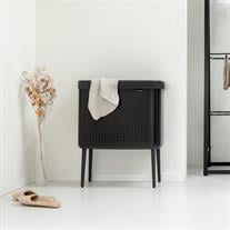 Brabantia Matt Black Plastik Kapaklı Çamaşır Sepeti 60 Lt