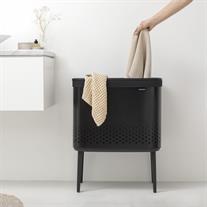 Brabantia Matt Black Plastik Kapaklı Çamaşır Sepeti 60 Lt