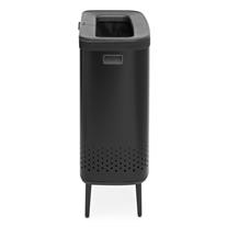 Brabantia Matt Black Plastik Kapaklı Çamaşır Sepeti 2x45 Lt