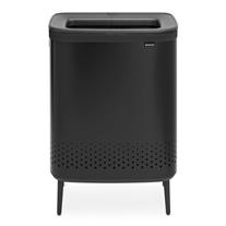 Brabantia Matt Black Plastik Kapaklı Çamaşır Sepeti 2x45 Lt