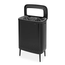 Brabantia Matt Black Plastik Kapaklı Çamaşır Sepeti 2x45 Lt