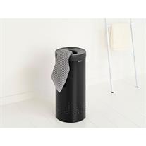 Brabantia Matt Black Plastik Kapaklı Metal Çamaşır Sepeti 35 Lt