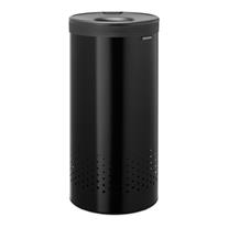Brabantia Matt Black Plastik Kapaklı Metal Çamaşır Sepeti 35 Lt