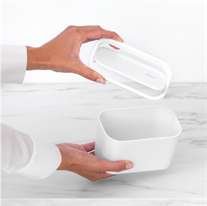 BRABANTİA Mindset Fresh White Plastik Küçük Çöp Kutusu 15 x 8.6 x 9.9cm