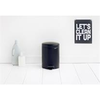Brabantia Newicon Matt Black Çelik Pedallı Banyo Çöp Kovası 5 lt