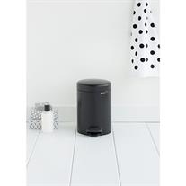 Brabantia Newicon Matt Black Çelik Pedallı Banyo Çöp Kovası 3 Lt