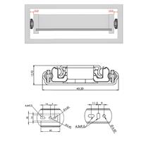 Canex Bas-Aç Teleskopik Bilyalı Ray (Kaplamalı)  Genişlik 43 mm Ray Uzunluğu 450 mm