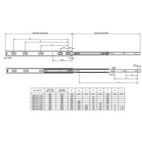 Canex Teleskopik Bilyalı Ray  Kaplamalı Genişlik 43 mm Ray Uzunluğu 300 mm