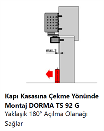 DORMA Kayar Kollu Kapı Kapatıcı TS 92 N Naturel