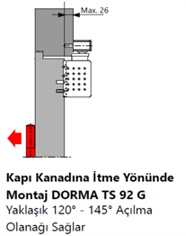 DORMA Kayar Kollu Kapı Kapatıcı TS 92 N Naturel