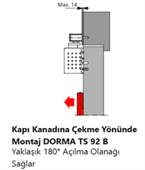 DORMA Kayar Kollu Kapı Kapatıcı TS 92 N Naturel