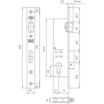 Kale 155 Serisi Dar Tip Makaralı Silindirli Barelsiz Kilit Köşeli Nikel 20 mm 