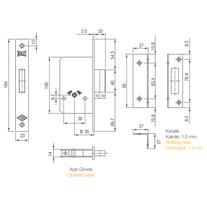 Kale 157 F Serisi Prazis Silindirli Gömme Emniyet Kilidi Köşeli 2 Türlü 3 Anahtarlı Sarı