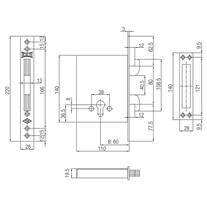Kale 267 GM Champion Kancalı Çelik Kapı Gömme Emniyet Kilidi Köşeli