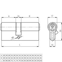 Kale Standart Silindir 33+10+40 mm 83 mm Nikel
