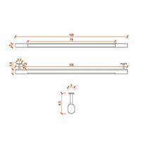 KANCA Işıklı Askı Borusu Ledli Sensörlü Floresanlı Sistem 85 cm