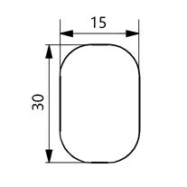 KANCA Metal Askı Borusu Oval 30x15 mm 1000 mm Krom