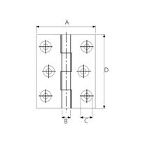 KANCA Sabit Mini Menteşe 30 mm Sarı 30x20