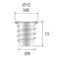 Mesan Ø8 x 13 M6 Metal Dübel