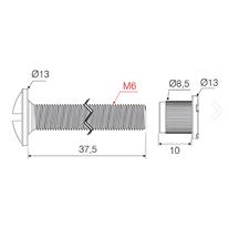 Mesan Metal Montebent Ø8x37,5mm Nikel