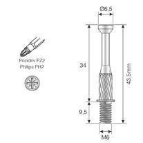 Mesan Msfix mili M6 9,5 x 34mm Çinko Yüzey