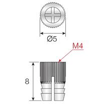 Mesan Pirinç Dübel M4 Ø5x8 mm M4