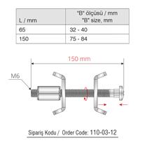 Mesan Tezgah Birleştirme Vidası 150 mm