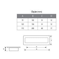 Premio 204  Serisi Gömme  Mobilya Kulpu  200 mm İnox